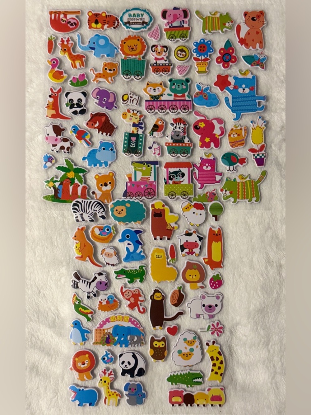 💜 3D Baby Animals/Baby Shower Puffy Stickers